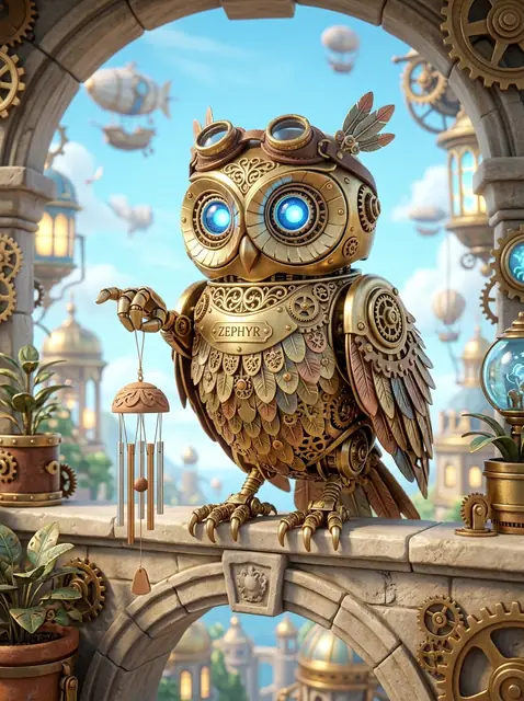 Zephyr the brass owl mascot